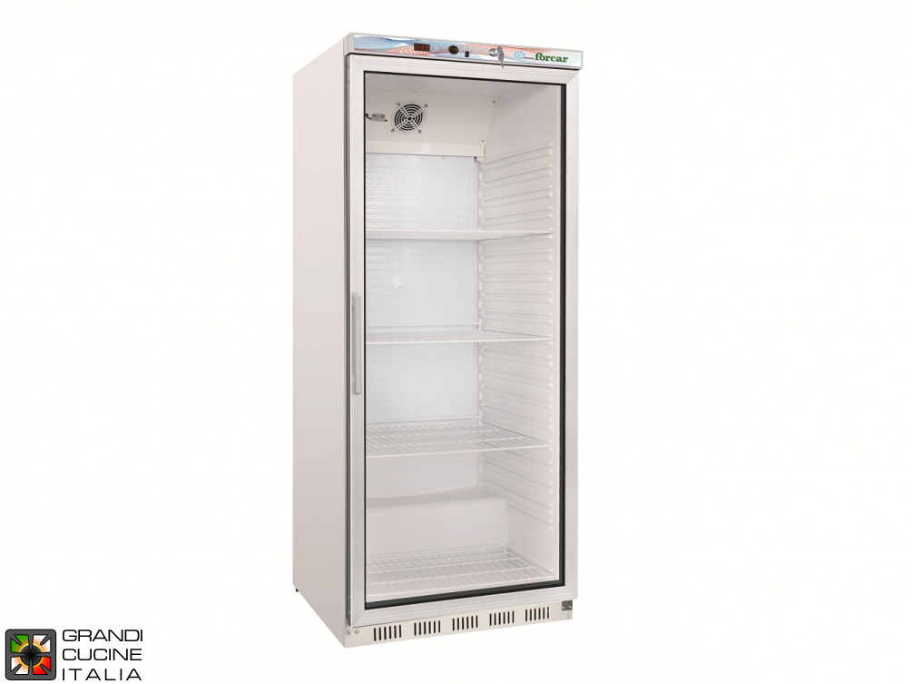  Réfrigérateur - 570 Litres - Température  +2 / +8 °C - Porte Unique - Réfrigération Statique - Porte en Verre