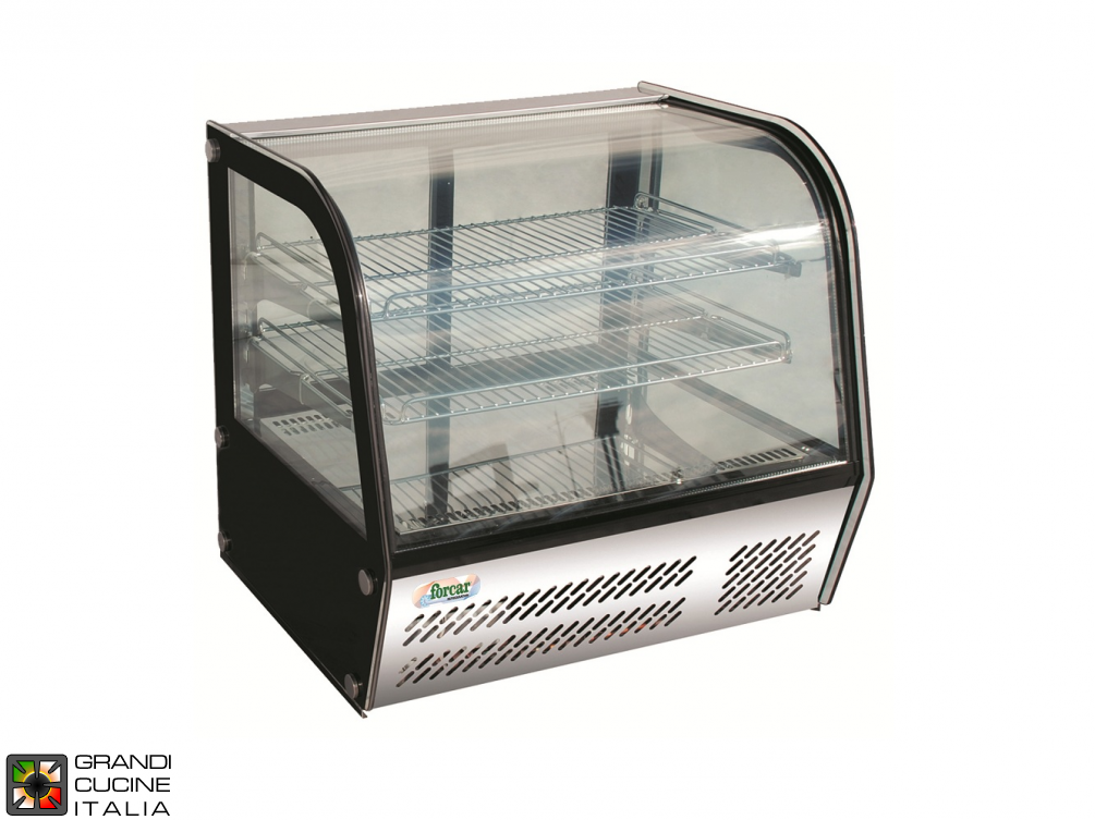  Plateau de table réfrigérée vitrine avec verre bombé - gamme + 2 / + 8 ° C - capacité 100LT