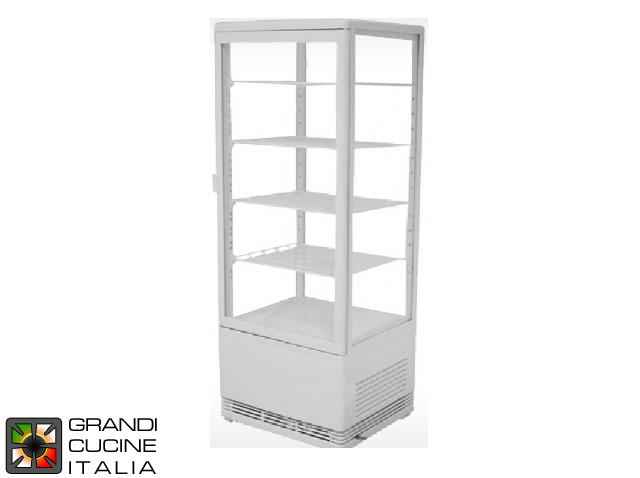  Vertical Refrigerated Cabinet - 4 Adjustable Shelves - Temperature Range +2/+12 °C - White Color