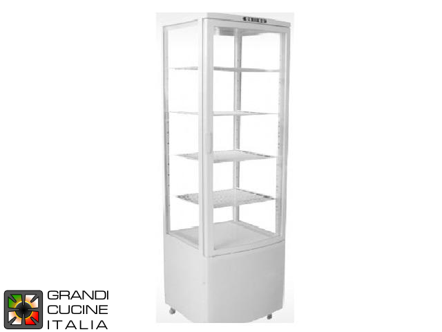  Vertical Refrigerated Cabinet on Castors - 4 Adjustable Shelves - Temperature Range +2/+12 °C - White Color