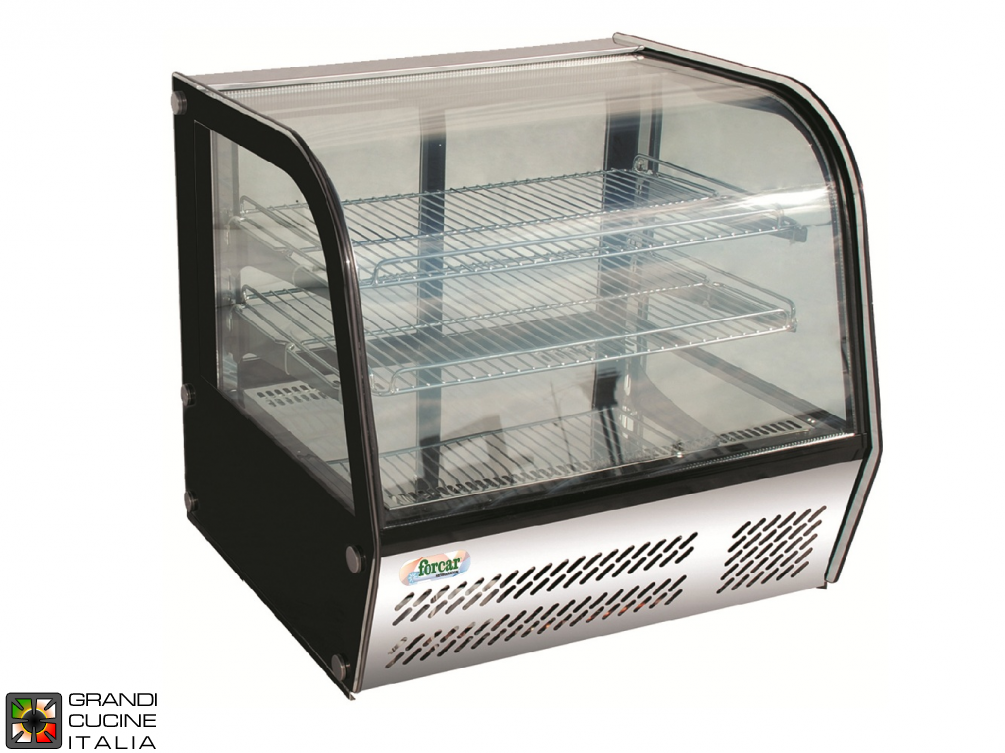  Plateau de table réfrigérée vitrine avec verre bombé - gamme + 2 / + 8 ° C - Capacité 120 litres