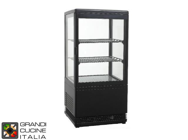  Vertical Refrigerated Cabinet - 2 Adjustable Shelves - Temperature Range +2/+12 °C - Black Color